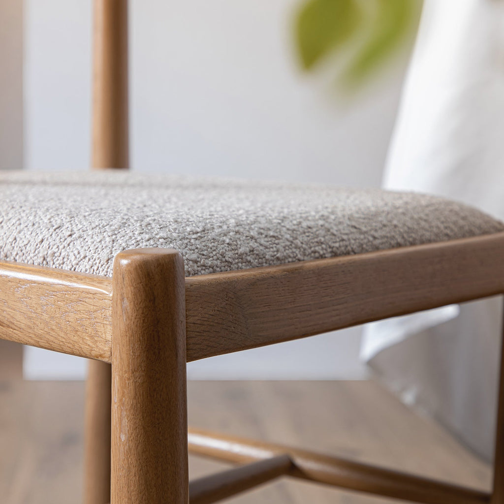 Tama Dining Chair, Light Taupe Boucle | Natural Oak Frame