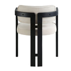 Stanford Curved Oak Frame Upholstered Chair, Champagne Velvet Black Frame