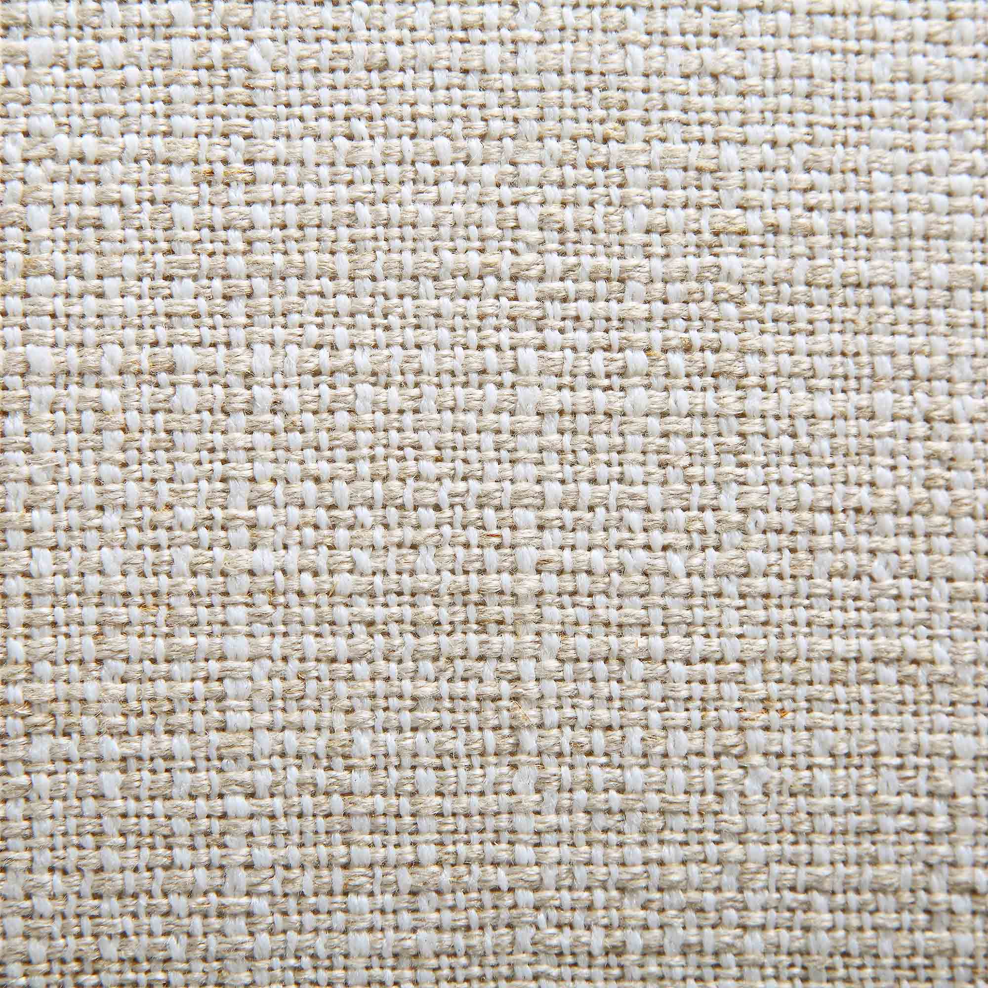 Amboise Round Storage Pouffe, Beige Linen Blend