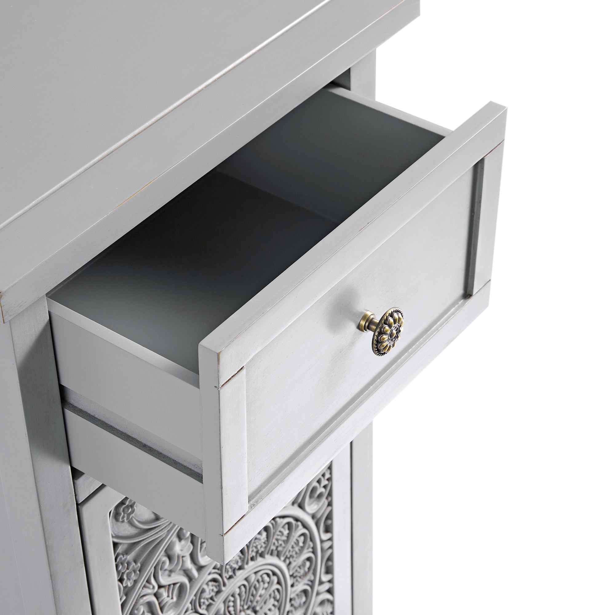 Chantilly Mid Grey Carved Bathroom Cupboard