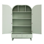 Maude Large Storage Cabinet, Muted Pistachio Ash with Raffia