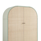Maude Large Storage Cabinet, Muted Pistachio Ash with Raffia