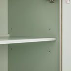 Maude Large Storage Cabinet, Muted Pistachio Ash with Raffia