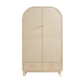 Maude Large Storage Cabinet, Natural Ash with Raffia
