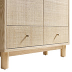 Maude Large Storage Cabinet, Natural Ash with Raffia