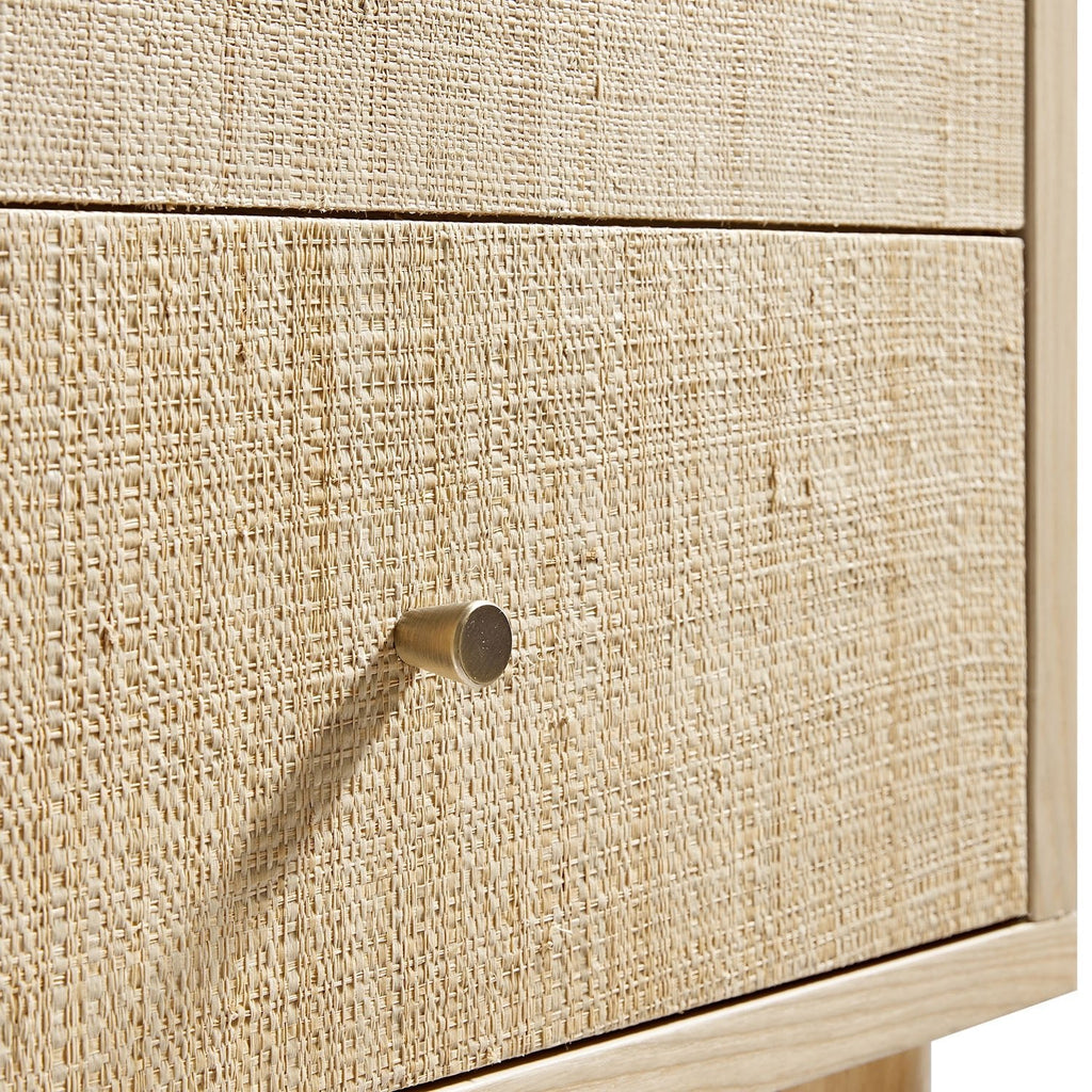 Maude Large Storage Cabinet, Natural Ash with Raffia