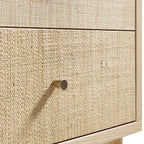 Maude Large Storage Cabinet, Natural Ash with Raffia