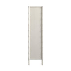 Elstowe Faux Bamboo and Fluted Glass 2-Door Cabinet, Shaded White