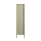 Elstowe Faux Bamboo and Fluted Glass 2-Door Cabinet, Sage Green