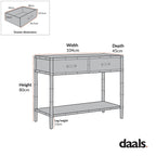 Elstowe Faux Bamboo 2-Drawer Console Table, Warm Grey
