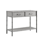Elstowe Faux Bamboo 2-Drawer Console Table, Warm Grey
