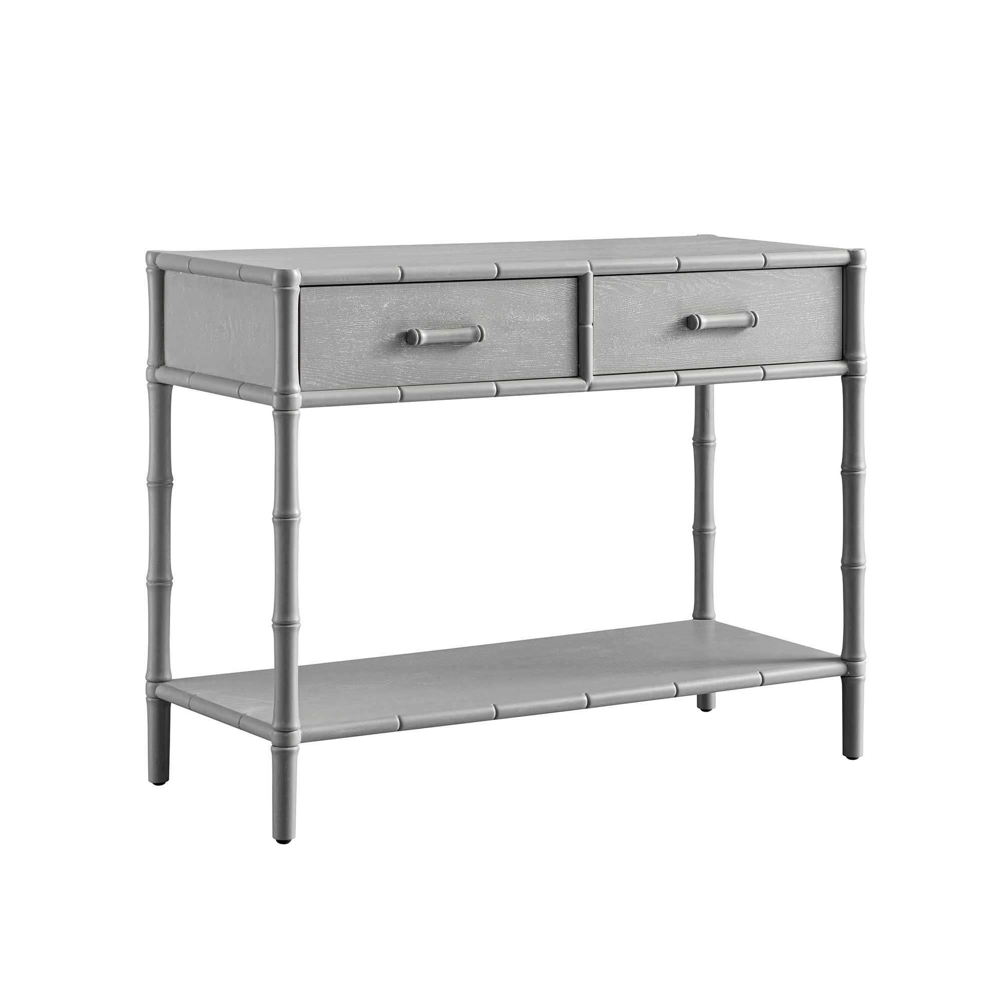 Elstowe Faux Bamboo 2-Drawer Console Table, Warm Grey