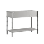 Elstowe Faux Bamboo 2-Drawer Console Table, Warm Grey