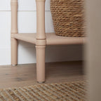 Elstowe Faux Bamboo 2-Drawer Console Table, Nude Pink