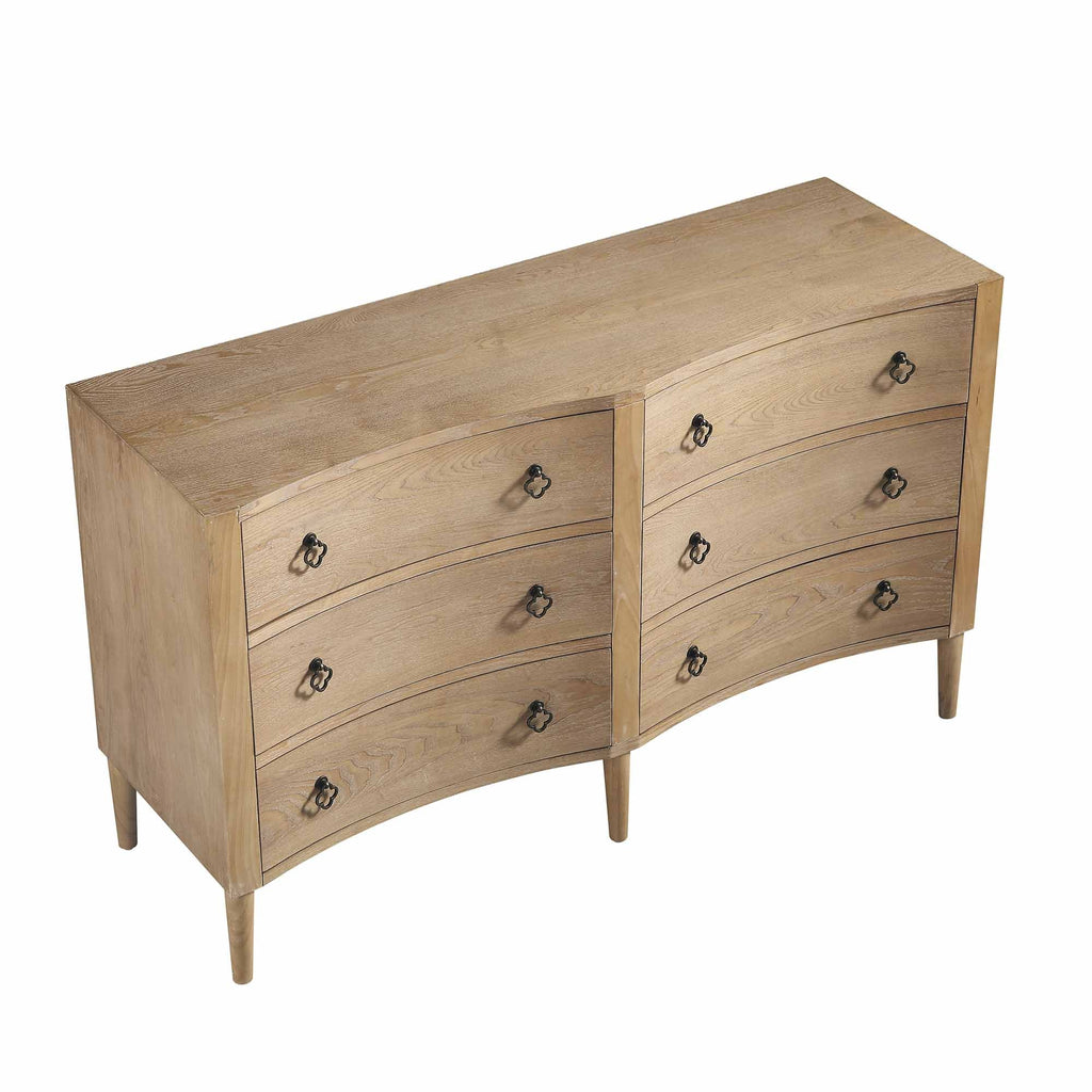 Thalia Concave Double Chest of Drawers, Natural