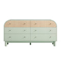 Maude Chest of 6 Drawers, Muted Pistachio Ash with Raffia