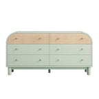 Maude Chest of 6 Drawers, Muted Pistachio Ash with Raffia