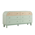 Maude Chest of 6 Drawers, Muted Pistachio Ash with Raffia