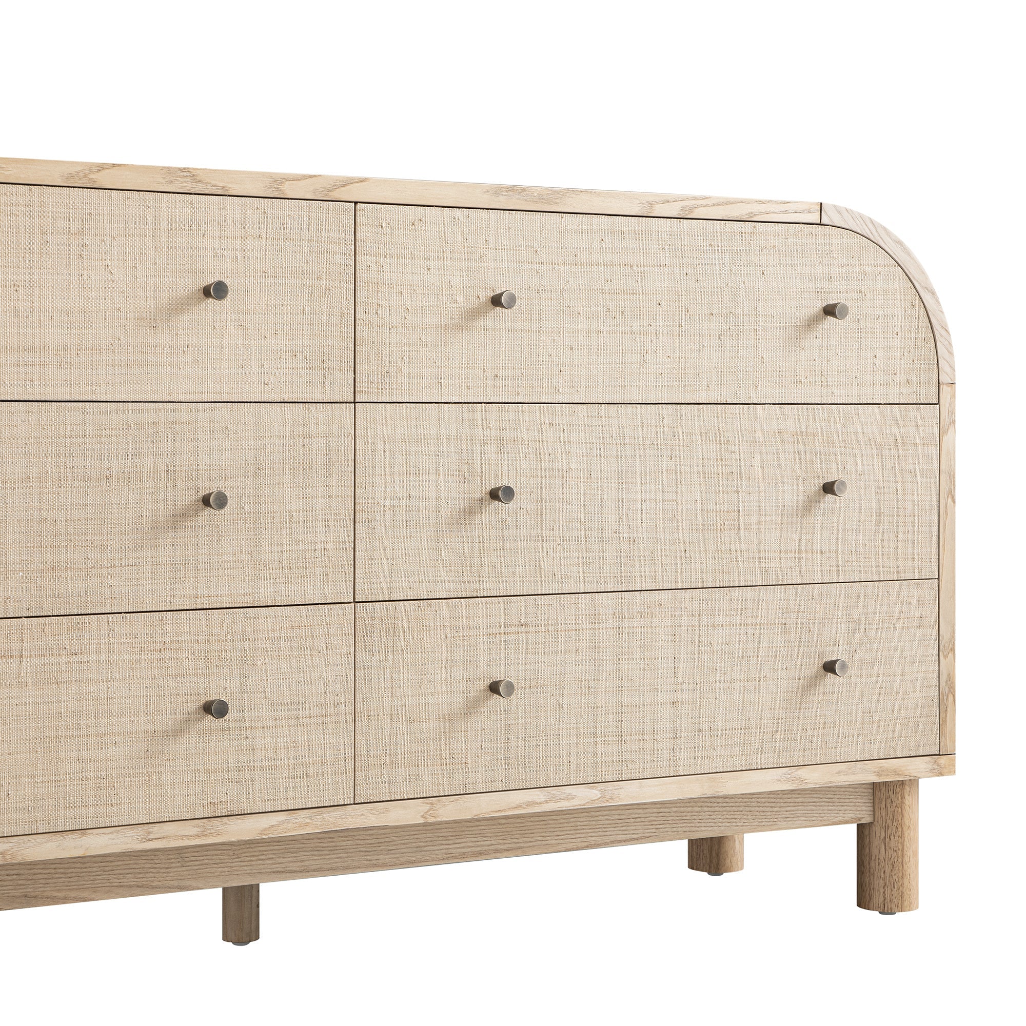 Maude Chest of 6 Drawers, Natural Ash with Raffia