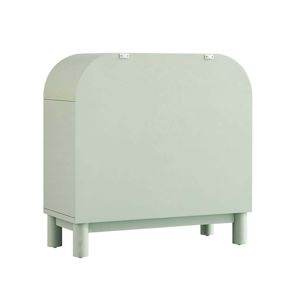 Maude Chest of 3 Drawers, Muted Pistachio Ash with Raffia