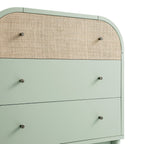Maude Chest of 3 Drawers, Muted Pistachio Ash with Raffia