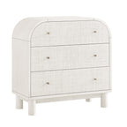 Maude Chest of 3 Drawers, Washed White Ash with Raffia