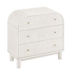 Maude Chest of 3 Drawers, Washed White Ash with Raffia
