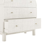 Maude Chest of 3 Drawers, Washed White Ash with Raffia