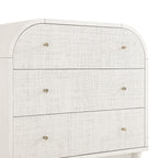 Maude Chest of 3 Drawers, Washed White Ash with Raffia