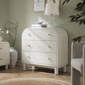 Maude Chest of 3 Drawers, Washed White Ash with Raffia