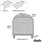 Maude Chest of 3 Drawers, Natural Ash