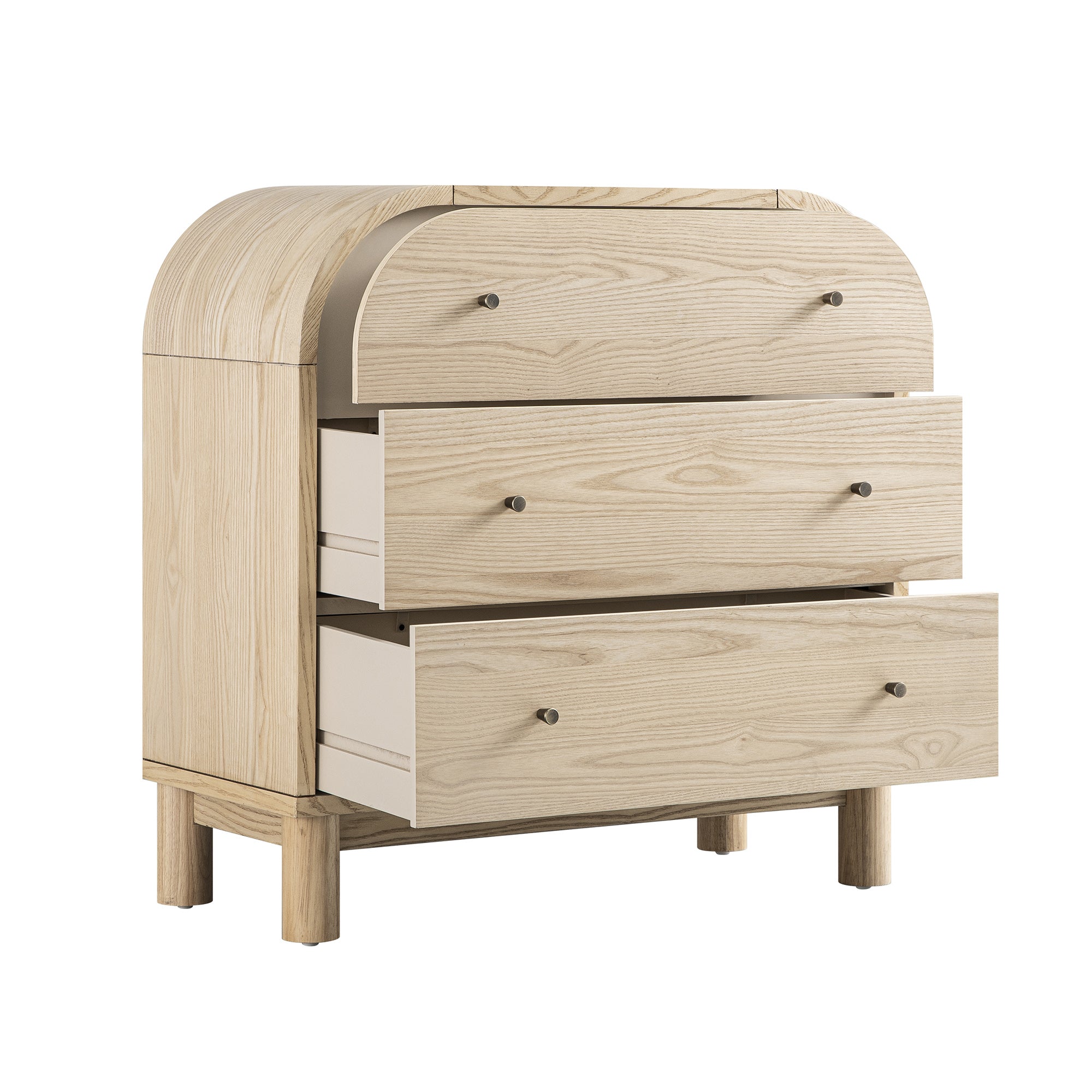 Maude Chest of 3 Drawers, Natural Ash
