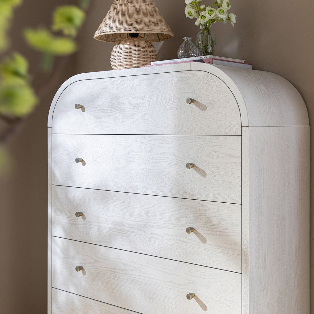 Maude Tall Chest, Washed White Ash
