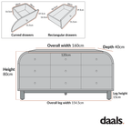 Maude 9 Drawer Chest, Natural Ash with Raffia