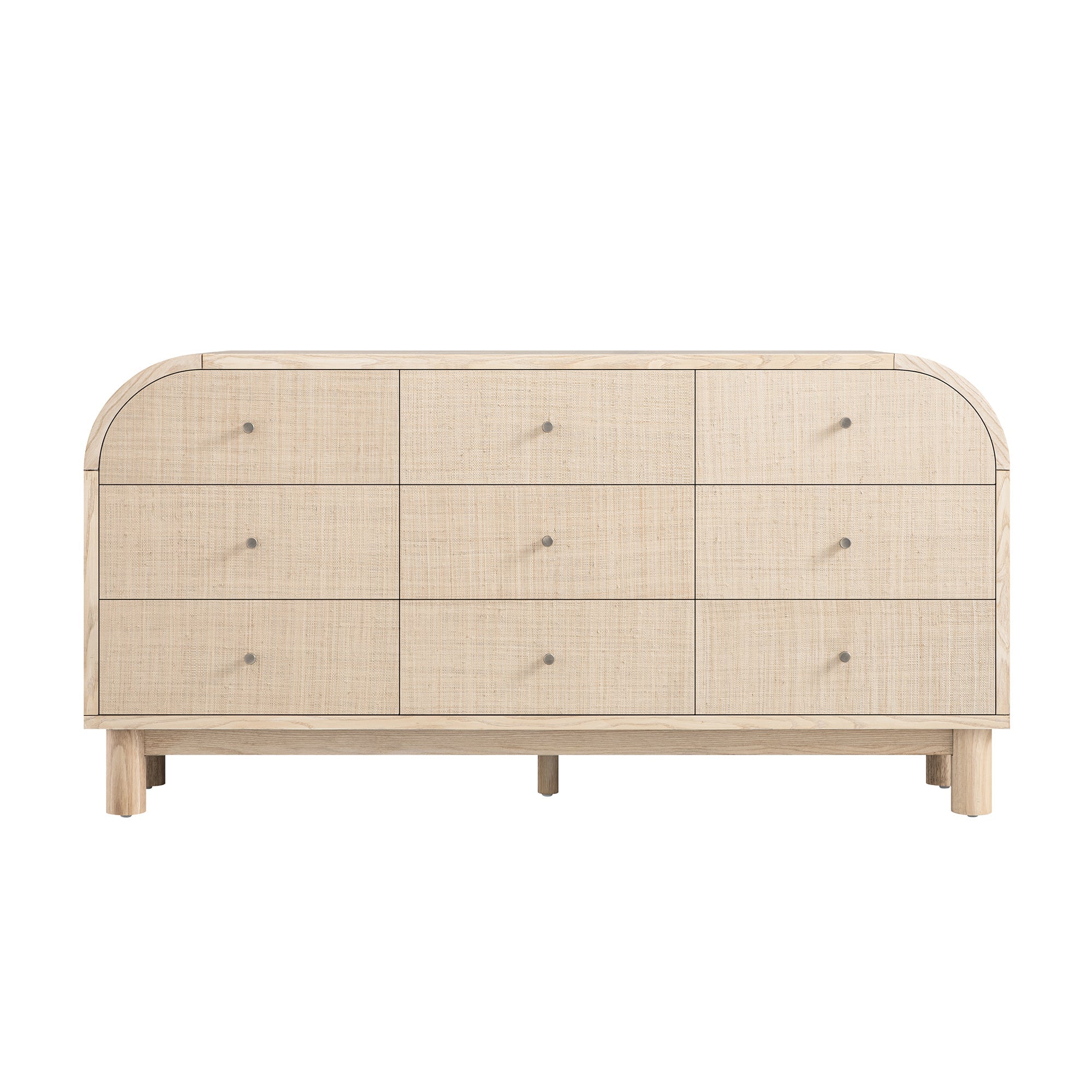 Maude 9 Drawer Chest, Natural Ash with Raffia