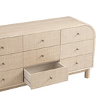 Maude 9 Drawer Chest, Natural Ash with Raffia