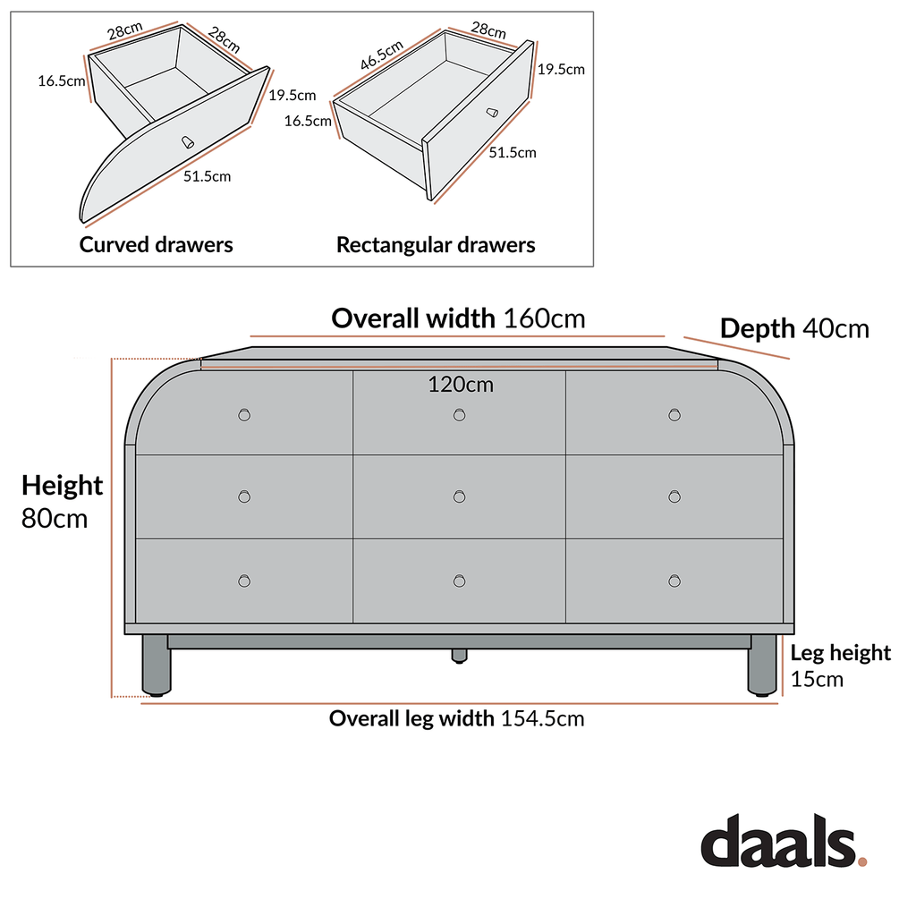 Maude 9 Drawer Chest, Washed White Ash