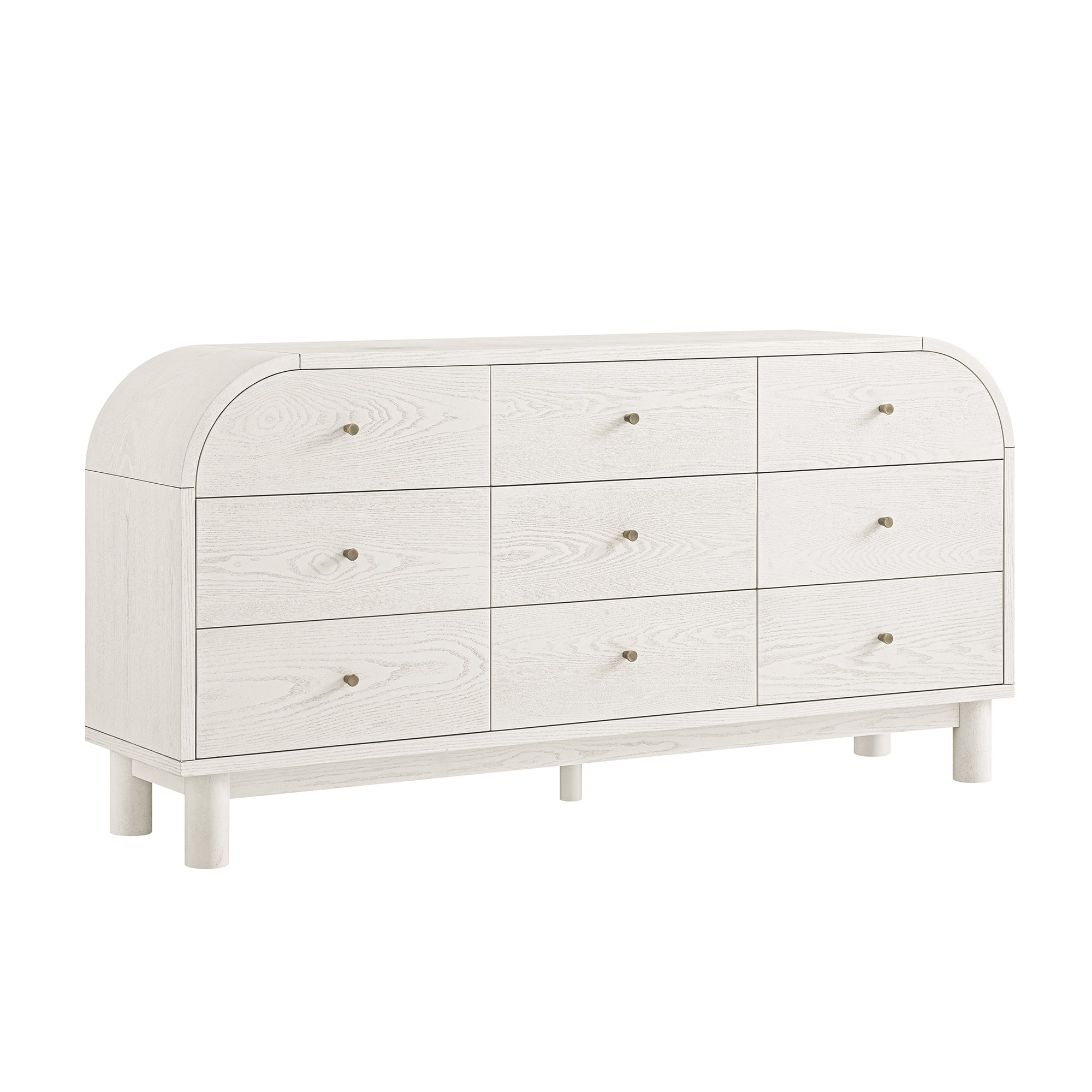 Maude 9 Drawer Chest, Washed White Ash