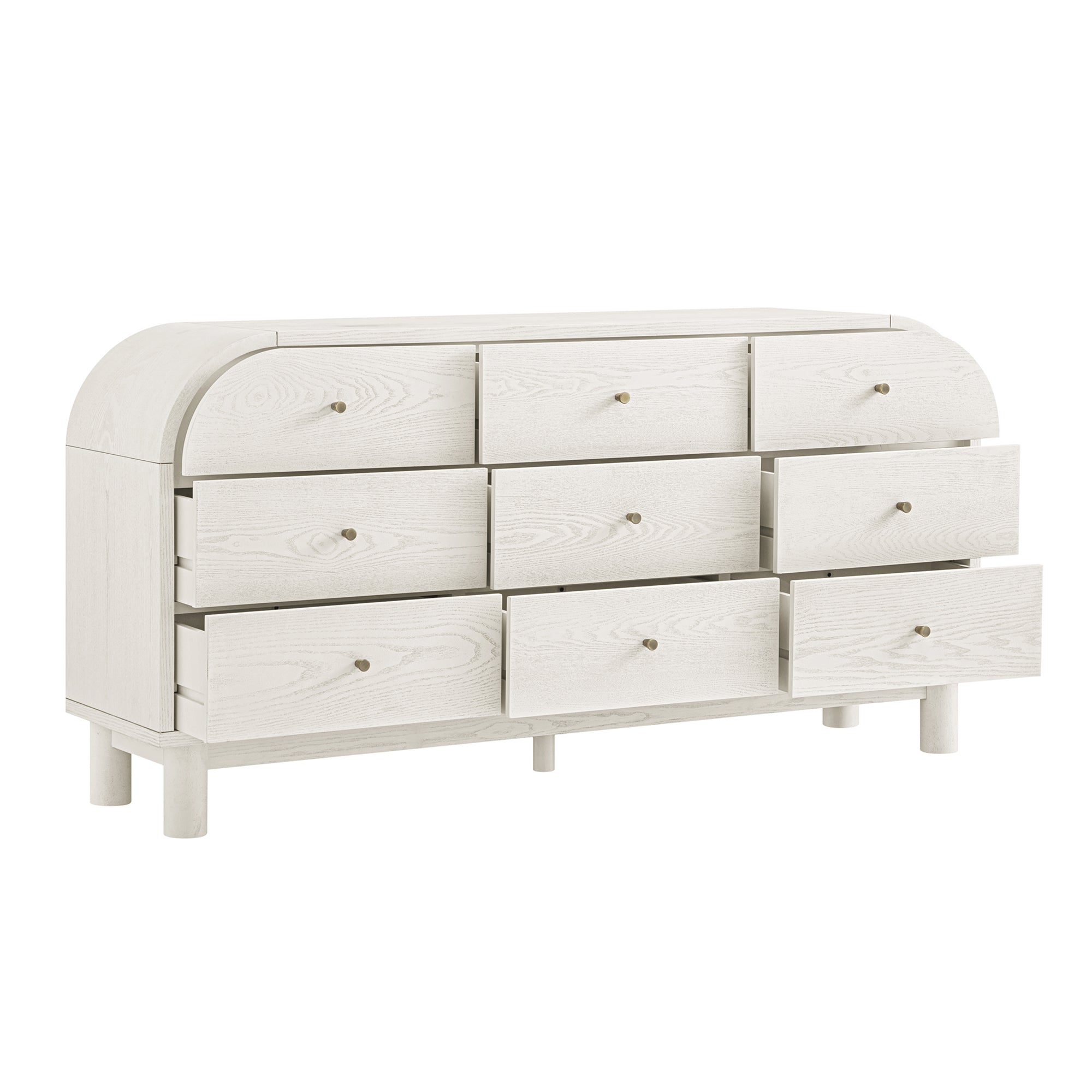 Maude 9 Drawer Chest, Washed White Ash