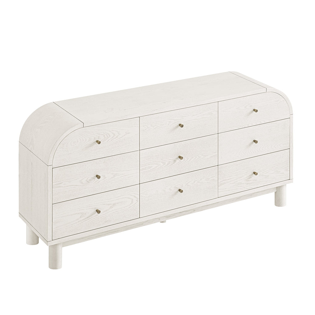 Maude 9 Drawer Chest, Washed White Ash