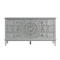 Chantilly Mid Grey Carved Wide 6 Drawer Chest