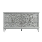 Chantilly Mid Grey Carved Wide 6 Drawer Chest