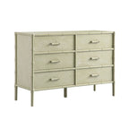 Elstowe Faux Bamboo 6-Drawer Chest, Sage Green