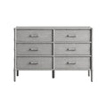 Elstowe Faux Bamboo 6-Drawer Chest, Warm Grey