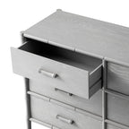 Elstowe Faux Bamboo 6-Drawer Chest, Warm Grey