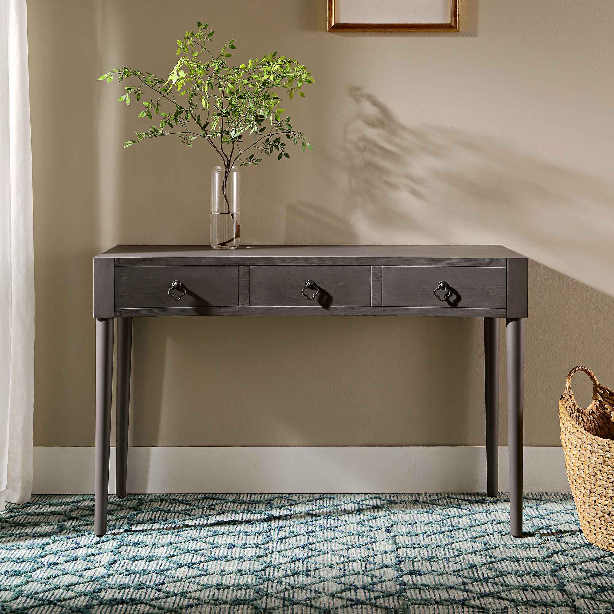 Thalia Concave Dressing Table, Silver Oak