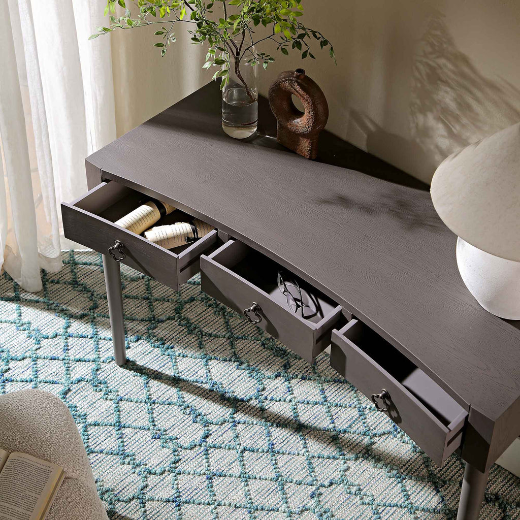 Thalia Concave Dressing Table, Silver Oak