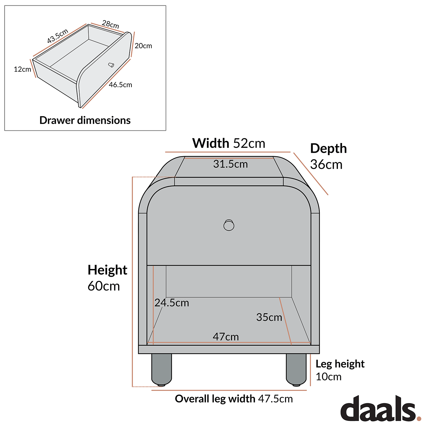 Maude 1 Drawer Bedside Table, Natural Ash with Raffia