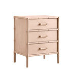 Elstowe Faux Bamboo 3-Drawer Bedside Table, Nude Pink