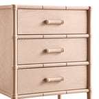 Elstowe Faux Bamboo 3-Drawer Bedside Table, Nude Pink
